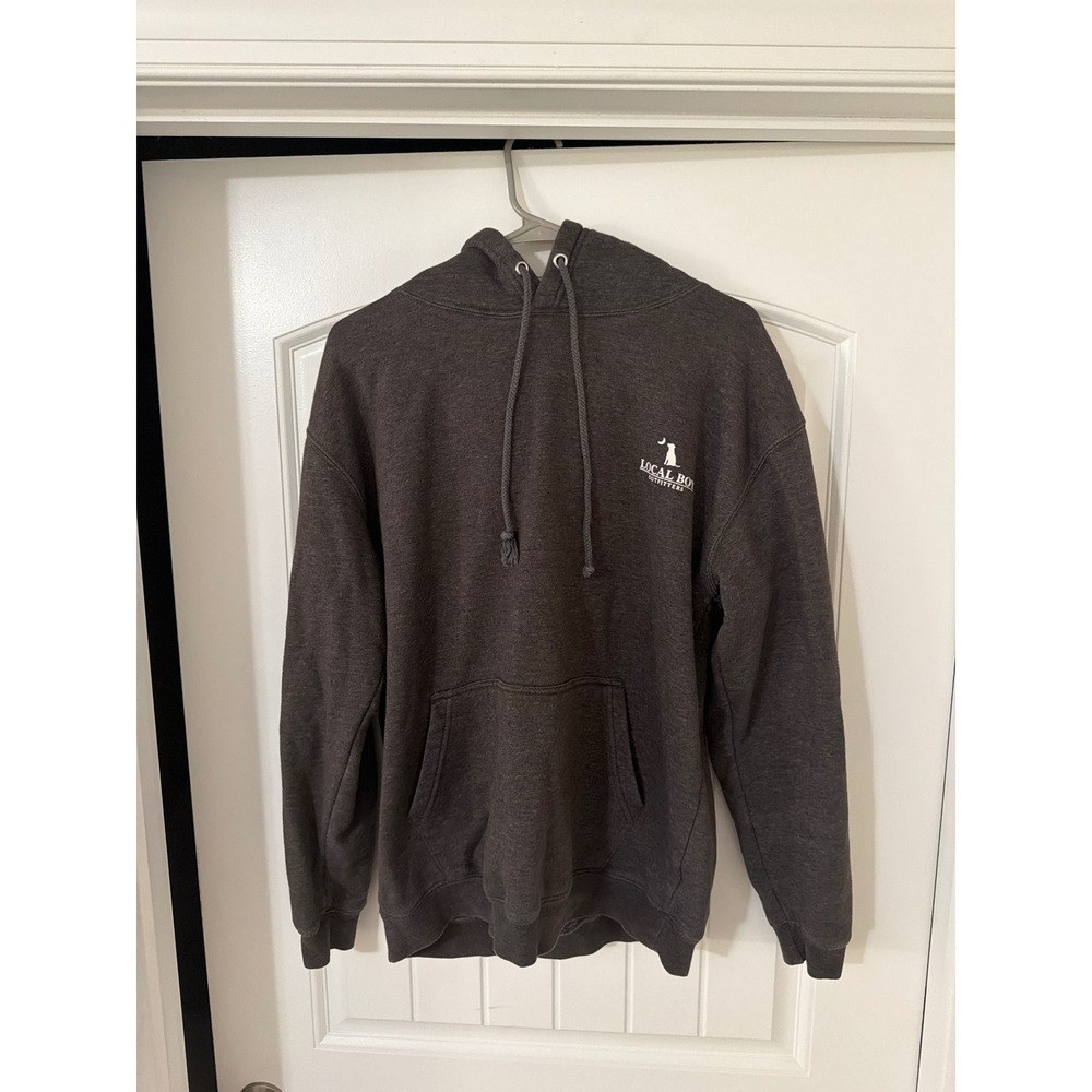 Local Boy Outfitters Hoodie Mens Large Charcoal Gray Pullover Sweatshirt Graphic
